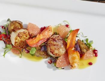 cooked shrimp and scallops